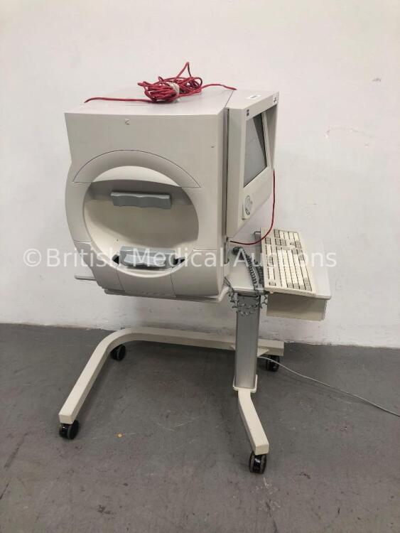 Zeiss Humphrey Field Analyzer Model 745i Rev 4.2 with Control Finger Trigger and Keyboard on Motorized Table with Printer (Powers Up) * SN 745I-6330 *