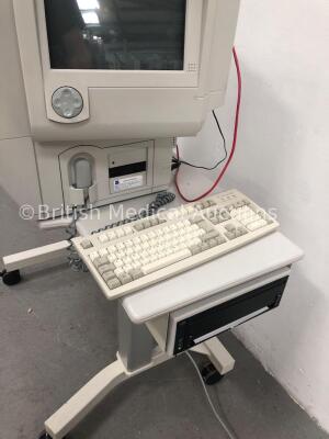 Zeiss Humphrey Field Analyzer Model 745i Rev 4.2 with Control Finger Trigger and Keyboard on Motorized Table with Printer (Powers Up) * SN 745I-6330 * - 4