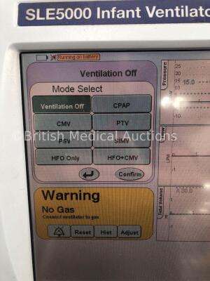 SLE5000 Infant Ventilator TTV Plus (Model M-1) Software Version 5.0 on Stand (Powers Up) *W* * Mfd 2012 * - 3