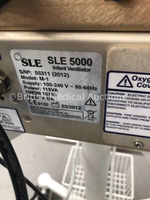 SLE5000 Infant Ventilator TTV Plus (Model M-1) Software Version 5.0 on Stand (Powers Up) *W* * Mfd 2012 * - 4