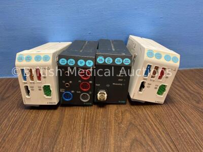 Job Lot Including 2 x GE E-PRESTN Multiparameter Modules with SPO2, T1-T2, P1-P2 NIBP and ECG Options, 1 x Datex-Ohmeda M-NIBP Module and 1 x Datex-Oh