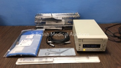 Mixed Lot Including 1 x Storz 26310038 Pressure Cuff, 2 x Storz 28340770 Connection Cables, 3 x Rigid Scope Cases, 1 x Karl Storz 428002 Nasal Dressin