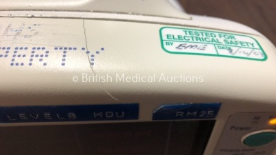 2 x GE Dash 3000 Patient Monitors Including ECG, NBP, CO2, BP1, BP2, SpO2 and Temp/co Options with 2 x GE SM 201-6 Batteries (Both Power Up, 1 with C - 2