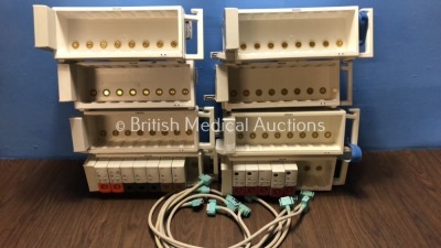 8 x Philips M8048A Module Racks with 2 x CCO/CO Modules, 3 x Intellibridge EC10 Modules, 2 x Temp Modules, 5 x Press Modules and 6 x M3081 Connection