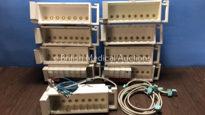 9 x Philips M8048A Module Racks with 2 x CCO/C.O Modules, 2 x Intellibridge EC10 Modules, 3 x Temp Modules, 4 x Press Modules and 6 x M3081 Connectio