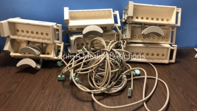 7 x Philips M8048A Module Racks with 7 x M3081 Connection Cables