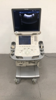 Toshiba Aplio 400 Flat Screen Ultrasound Scanner Model TUS-A400 Software Version V2.10*R002 with 2 x Transducers/Probes (1 x PVT-375BT * Mfd 2015 * an