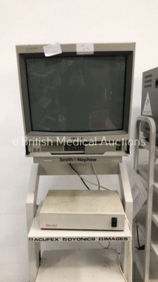 1 x Smith & Nephew Acufex Dyonics Images Stack Trolley with Sony Trinitron Monitor and Scimed Unit and 1 x Smith & Nephew Dyonics Stack Trolley with S - 2