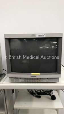 1 x Stack Trolley with Sony HR Trinitron Monitor and Pentax Endo Vision 3000 Camera Control Unit and 1 x Stack Trolley with Panasonic Colour Monitor M - 3