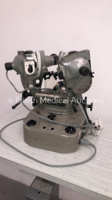 1 x Clement Clarke 2053-251 Synoptophore on Haag-Streit Bern Hydraulic Table and 1 x Otoscope/Ophthalmoscope on Stand * 2 x Cables Cut * - 4