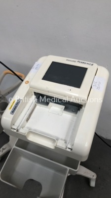 2 x Philips Avalon FM20 Fetal Monitors on Stands (1 x Powers Up,1 x Powers Up with Blank Screen 1 x Missing Printer Panel-See Photo) * SN DE53020690 / - 2