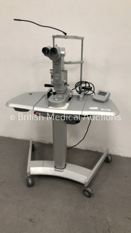 Ellex Medical Tango YAG Laser/Slit Lamp Ref LT5106-T Versions C04 D11 M12 P03 with 2 x 12.5x Eyepieces on Motorized Table (Powers Up with Key-Key Incl