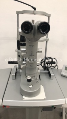 Ellex Medical Tango YAG Laser/Slit Lamp Ref LT5106-T Versions C04 D11 M12 P03 with 2 x 12.5x Eyepieces on Motorized Table (Powers Up with Key-Key Incl - 4