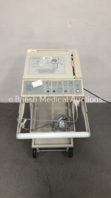 Hewlett Packard PageWriter 100 ECG Machine on Stand with 1 x 10-Lead ECG Lead (Powers Up) * SN CNC4229390 * - 2