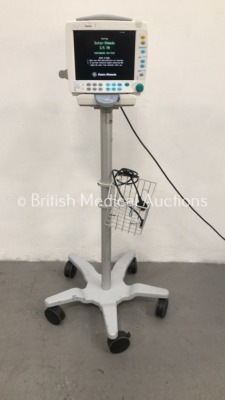 Datex-Ohmeda S/5 FM Patient Monitor Type F-FMW-00 on Stand with 1 x Datex-Ohmeda E-PSM-00 Module with NIBP,T1,T2,SpO2 and ECG Options (Powers Up-Sligh