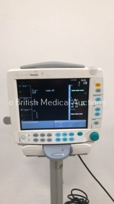 Datex-Ohmeda S/5 FM Patient Monitor Type F-FMW-00 on Stand with 1 x Datex-Ohmeda E-PSM-00 Module with NIBP,T1,T2,SpO2 and ECG Options (Powers Up-Sligh - 4