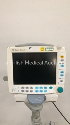 Datex-Ohmeda Patient Monitor Type F-FMW-00 on Stand with 1 x Datex-Ohmeda E-PSM-00 Module with NIBP,T1,T2,SpO2 and ECG Options (Draws Power-Flashing L - 2