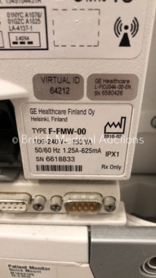 Datex-Ohmeda Patient Monitor Type F-FMW-00 on Stand with 1 x Datex-Ohmeda E-PSM-00 Module with NIBP,T1,T2,SpO2 and ECG Options (Draws Power-Flashing L - 5