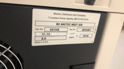 BD Bactec MGIT 320 Automated Mycobacterial Detection System (Powers Up) - 6