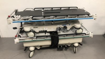 2 x Stryker Hydraulic Transfer Patient Trolleys (Hydraulics Tested Working) *C* - 2