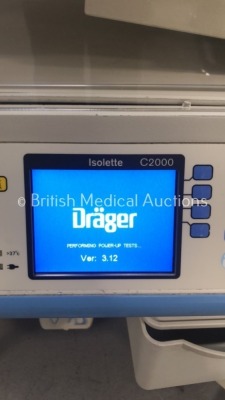 Drager Isolette C2000 Infant Incubator Software Version 3.12 (Powers Up) * SN PK11957 * - 2