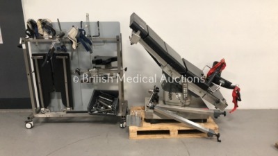 Eschmann RX-500 Electric Operating Table (SPARES AND REPAIRS) with Eschmann Operating Accessories Trolley with Accessories