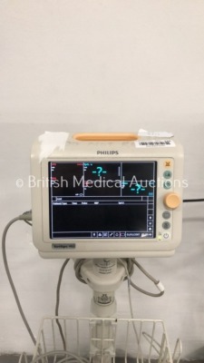 2 x Philips SureSigns VS3 Patient Monitors on Stands with SpO2 and NIBP Options,2 x SpO2 Finger Sensors and 2 x BP Hoses (Both Power Up) - 3