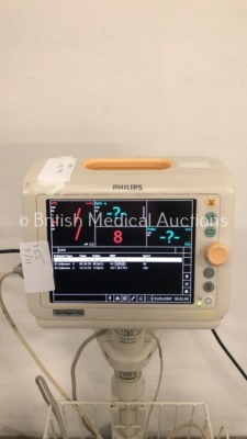 2 x Philips SureSigns VS3 Patient Monitors on Stands with SpO2 and NIBP Options,2 x SpO2 Finger Sensors and 2 x BP Hoses (Both Power Up) - 4