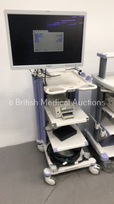 2 x Olympus Stack Trolley Including Olympus OEV261H LCD Monitor,Olympus Evis Lucera CV-260SL Digital Processor,Olympus MAJ-1154 Pigtail Connector,Olym - 2