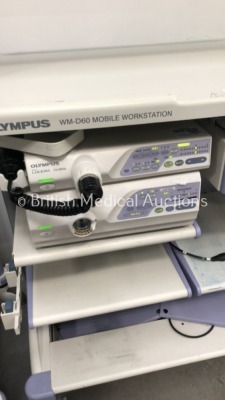 2 x Olympus Stack Trolley Including Olympus OEV261H LCD Monitor,Olympus Evis Lucera CV-260SL Digital Processor,Olympus MAJ-1154 Pigtail Connector,Olym - 4