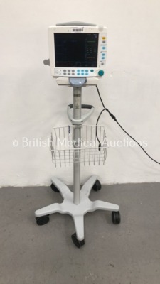 Datex-Ohmeda S/5 FM F-FMW-00 Patient Monitor on Stand with 1 x E-PSM-00 Module with NIBP,T1,T2,SpO2 and ECG Options (Powers Up) * SN 6594764 / 6578295