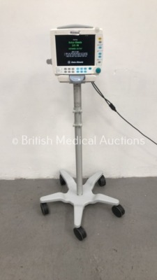 Datex-Ohmeda S/5 FM F-FMW-00 Patient Monitor on Stand with 1 x E-PSM-00 Module with NIBP,T1,T2,SpO2 and ECG Options (Powers Up) * SN 6591023 / 6487748