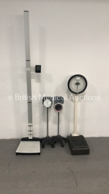 Mixed Lot Including 1 x Accoson BP Meter on Stand,1 x Welch Allyn BP Meter on Stand, 1 x Marsden Standing Weighing Scales and 1 x Marsden Standing Wei