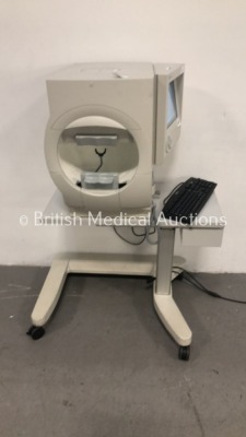 Zeiss Humphrey Field Analyzer Model 720i Rev 4.2.2 with Control Hand Trigger and Keyboard on Motorized Table with Printer (Powers Up) * SN 720i-6017 *