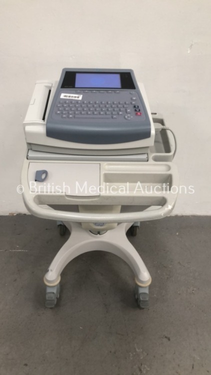 GE MAC 1600 ECG Machine Software Version on Stand with 10 Lead ECG Leads (Powers Up) *S/N SDE09370013NA*