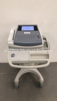 GE MAC 1600 ECG Machine Software Version 1.0.4 on Stand with 10 Lead ECG Leads (Powers Up) *S/N SDE08400096NA*