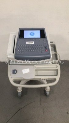 GE MAC 1600 ECG Machine Software Version 1.0.4 on Stand with 10 Lead ECG Leads (Powers Up) *S/N SDE08420107NA* - 2