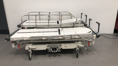 2 x Huntleigh Lifeguard Hydraulic Patient Trolleys