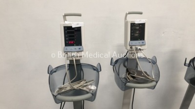 4 x Datascope Duo Patient Monitors on Stands with SPO2 Finger Sensor and BP Hoses (All Power Up) *S/N MD06514-I7 / MD16889-K2 / MD01160-K4 / MD06692-J - 2