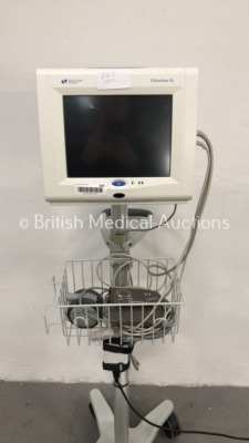 Spacelabs Ultraview SL Patient Monitor on Stand with ECG, hol1, hlo2, NIBP,T1-2, SPO2 and P1-2 Options, SPO2 Finger Sensor and BP Hose (Powers Up) *S/ - 2