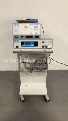 ERBE ICC 200 Electrosurgical / Diathermy Unit, ERBE APC 300 Argo Coagulator Version 2.20 with Footswitch and Electrodes (Powers Up) *S/N FS0093196 / F