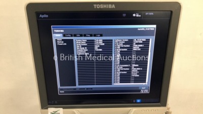 Toshiba Aplio 500 Flat Screen Ultrasound Scanner Model TUS-A500 Software Version V3.00*R002 with 3 x Transducers/Probes (1 x PVT-375BT * Mfd 2013 *,1 - 17