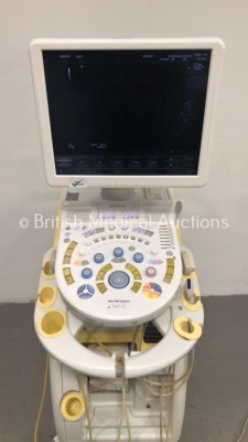 Hitachi Hi Vision Ascendus Flat Screen Ultrasound Scanner with 3 x Transducers/Probes (1 x EUP-C715,1 x EUP-L75 and 1 x EUP-L74M * Mfd 2014 *) (Powers - 3