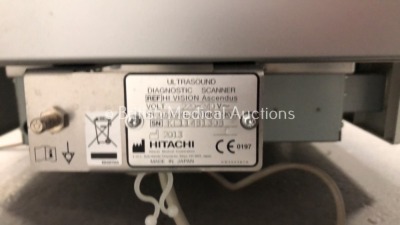 Hitachi Hi Vision Ascendus Flat Screen Ultrasound Scanner with 3 x Transducers/Probes (1 x EUP-C715,1 x EUP-L75 and 1 x EUP-L74M * Mfd 2014 *) (Powers - 13