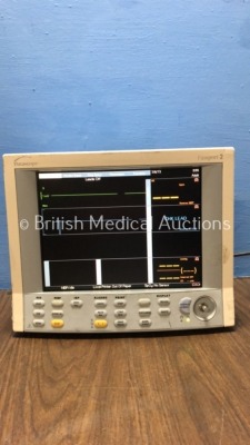 Datascope Passport 2 Patient Monitor Including ECG, SpO2, T1, IBP 1, IBP 2 and Printer Options (Power Up with Missing Dial)