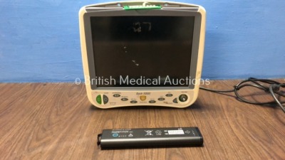 GE Dash 5000 Patient Monitor Including ECG, SpO2, CO2, BP 1/3, BP 2/4, NBP and Temp/CO Options with 1 x SM 201-6 Battery (No Power with Damaged Light