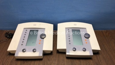 2 x Enraf Endomed 582 Ultrasound Electrotherapy Machines with 1 x AC Power Supply (Both Power Up)