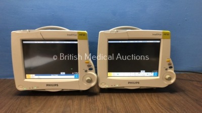 2 x Philips Intellivue MP30 Touch Screen Patient Monitors (Both Power Up with Cracked Casing-See Photos) *122994 / 122991 / DE72872629 / DE72872621*