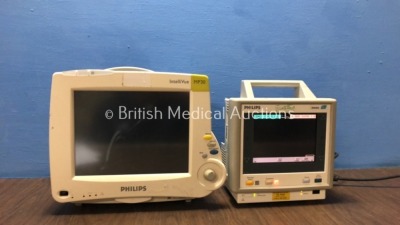 Job Lot Including 1 x Philips IntelliVue MP30 Touch Screen Patient Monitor (Untested Due to Damaged Power Button with Cracked Casing-See Photos) 1 x P