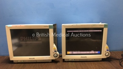 2 x Philips IntelliVue MP70 Anesthesia Monitors (Both Power Up with Missing Dials-See Photos) *127048 / 103308*